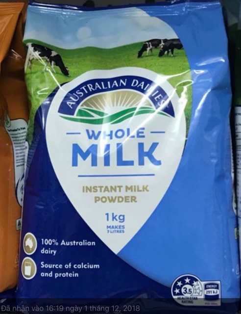 Sữa bột DJ&A, whole milk và dairies nguyên kem loại 1kg date mới nhất