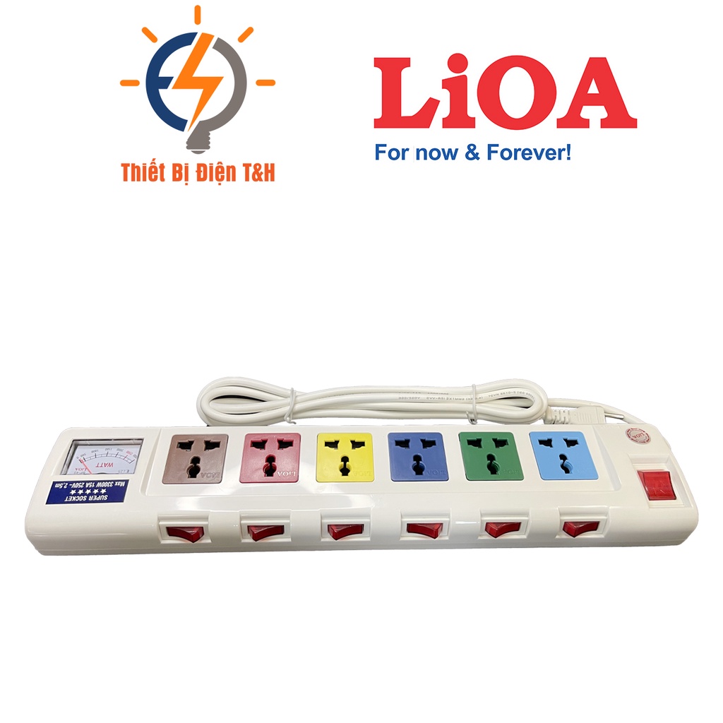 Ổ cắm điện chịu tải Lioa, sản phẩm cao cấp có đồng hồ đo công suất, 3300W - Thiết Bị Điện T&amp;H
