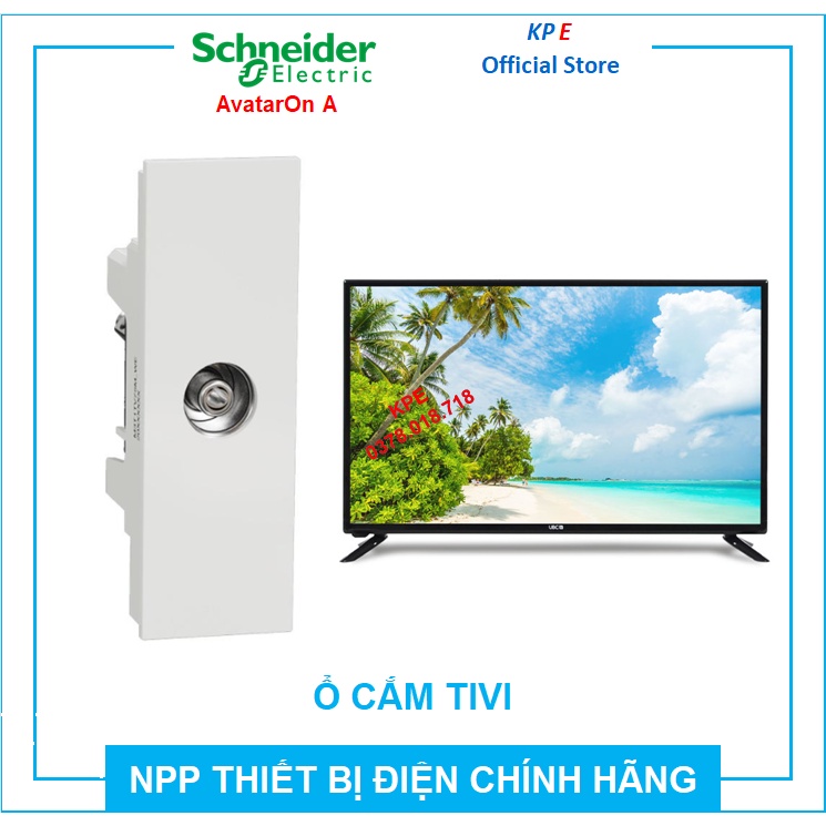 HẠT Ổ CẮM ĂN TEN TIVI TV CÁP ĐỒNG TRỤC RG6 SIZE S M3T1TV75M_WE SCHNEIDER AVATARON A - KPE ELECTRIC