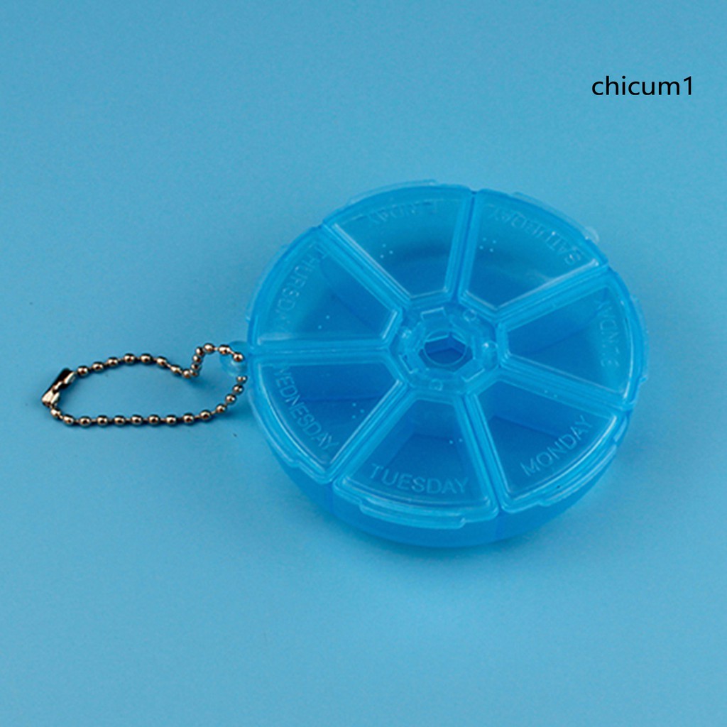 [Hàng mới về] Hộp nhựa tròn 7 ngăn đựng thuốc tiện dụng