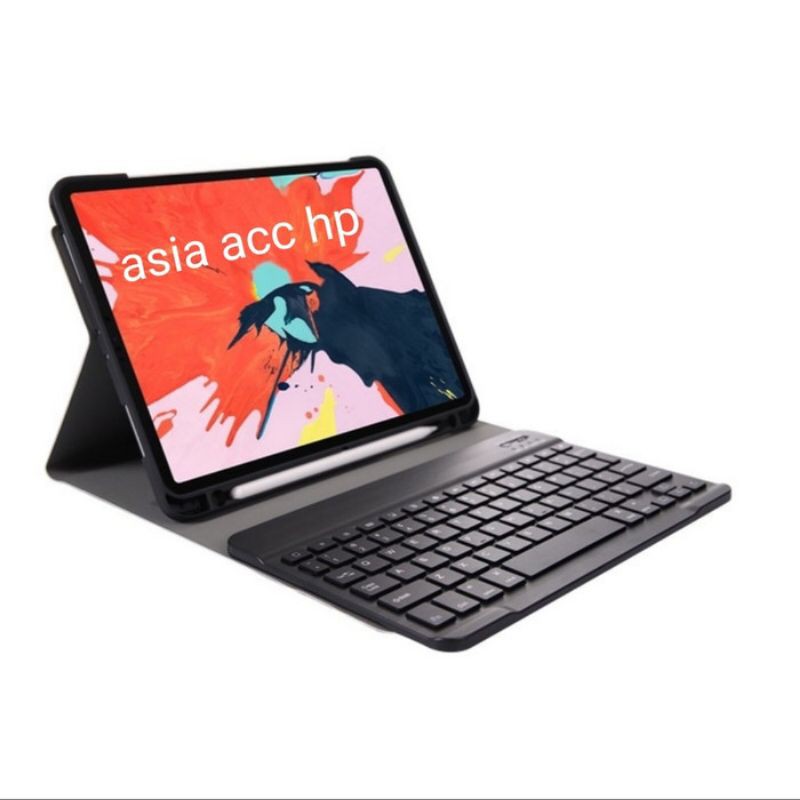 Ốp Máy Tính Bảng Bằng Silicon Da PU Kèm Bàn Phím bluetooth Có Ngăn Đựng Bút Cho Ipad 7 10.2