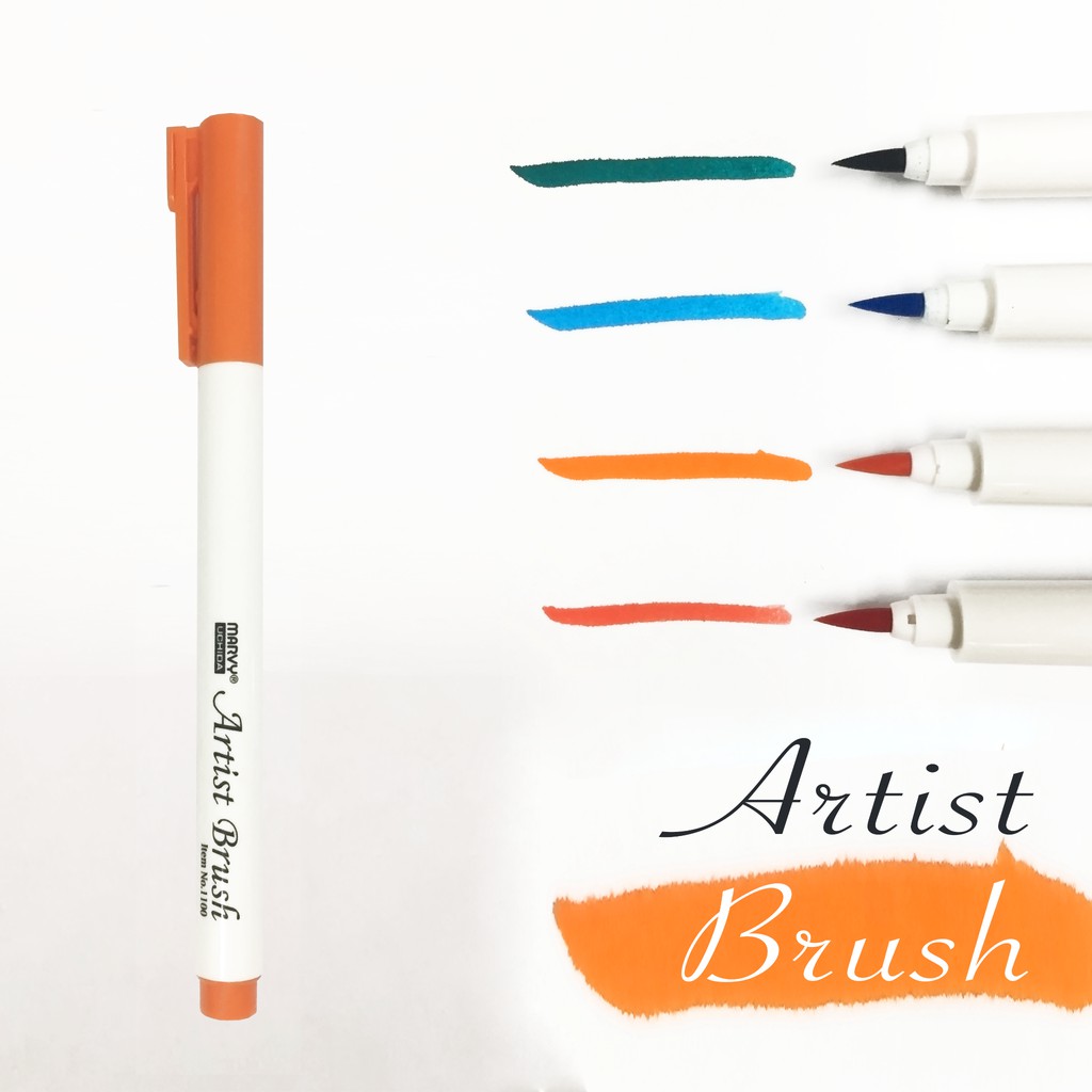 [ TÂM TÂM ]-Bút cọ màu Marvy Artist Brush Mã 1100 Tông màu đỏ hồng-