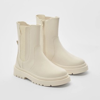 (2 MÀU) GIÀY BỐT DA CAO CỔ NỮ ĐEN/TRẮNG