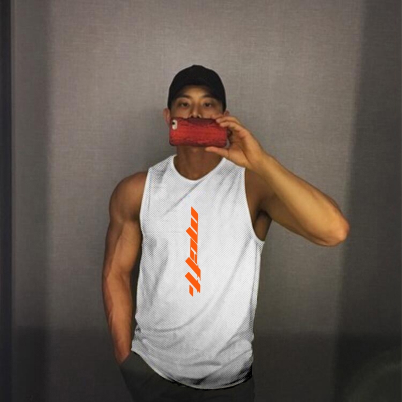 Áo hoodie không tay dạng lưới khô nhanh dùng cho tập thể hình mùa hè cho nam