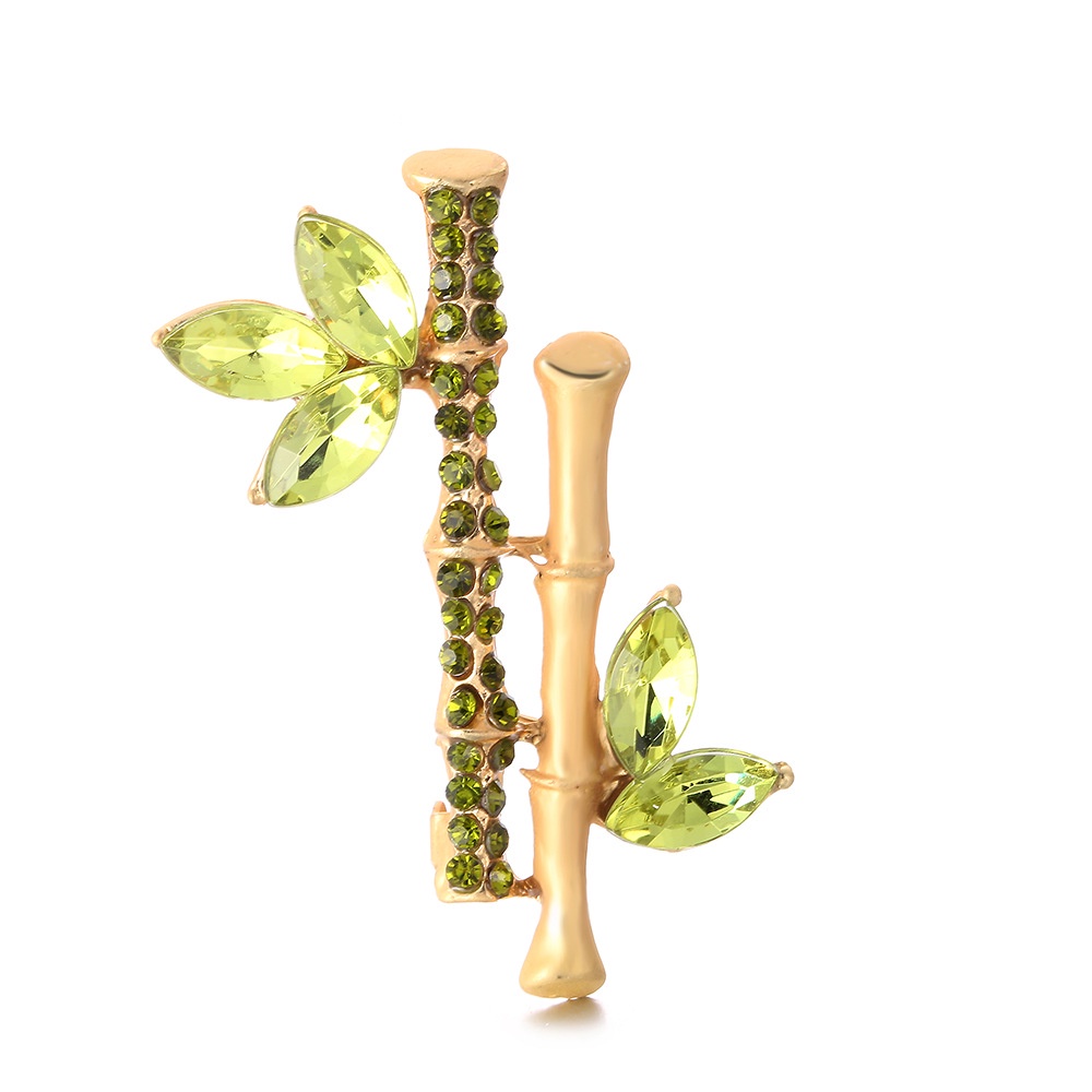 Mới Ghim Cài Áo Hình Cây Tre Đính Đá Phong Cách Retro