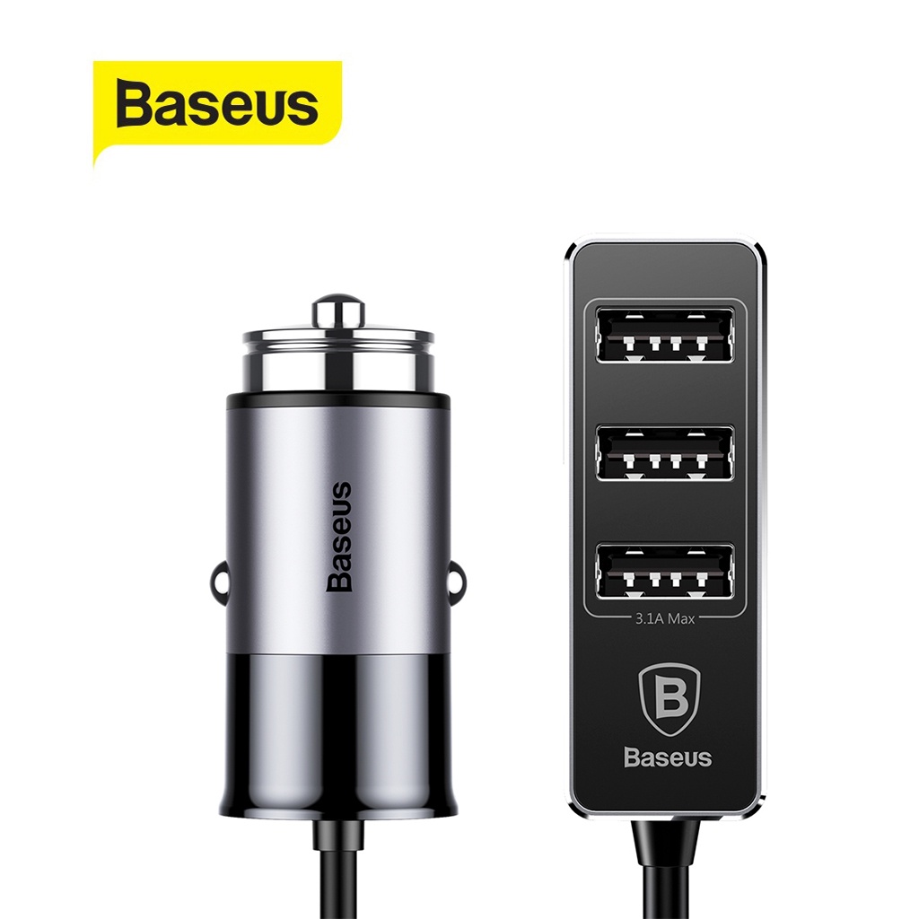 Tẩu sạc xe hơi 5.5A/5A Baseus Enjoy Together Output 4 cổng USB chất liệu nhôm cao cấp