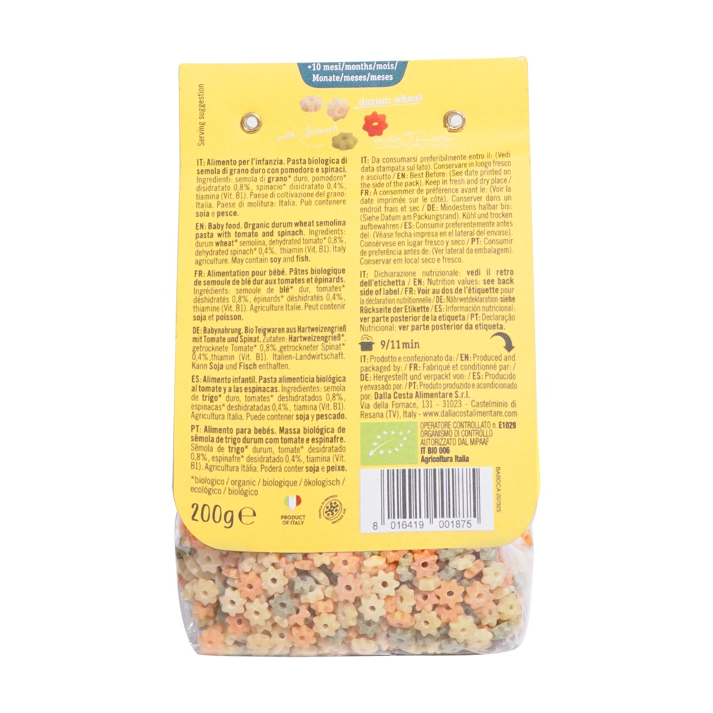 Nui Rau Củ Hữu Cơ Cho Bé Hình Sao 200g Dalla Costa/ Organic Baby Pasta Stelline - Date: 22/6/2024 - Nhà Hữu Cơ