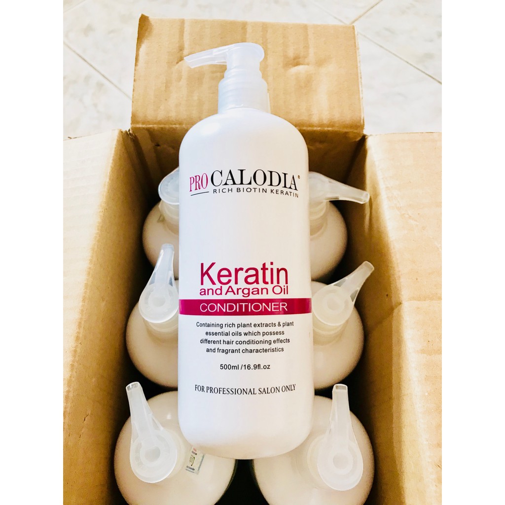 [Mẫu mới] Dầu xả Keratin pro Calodia Conditioner 500ml dưỡng tóc mềm mượt, chắc khỏe