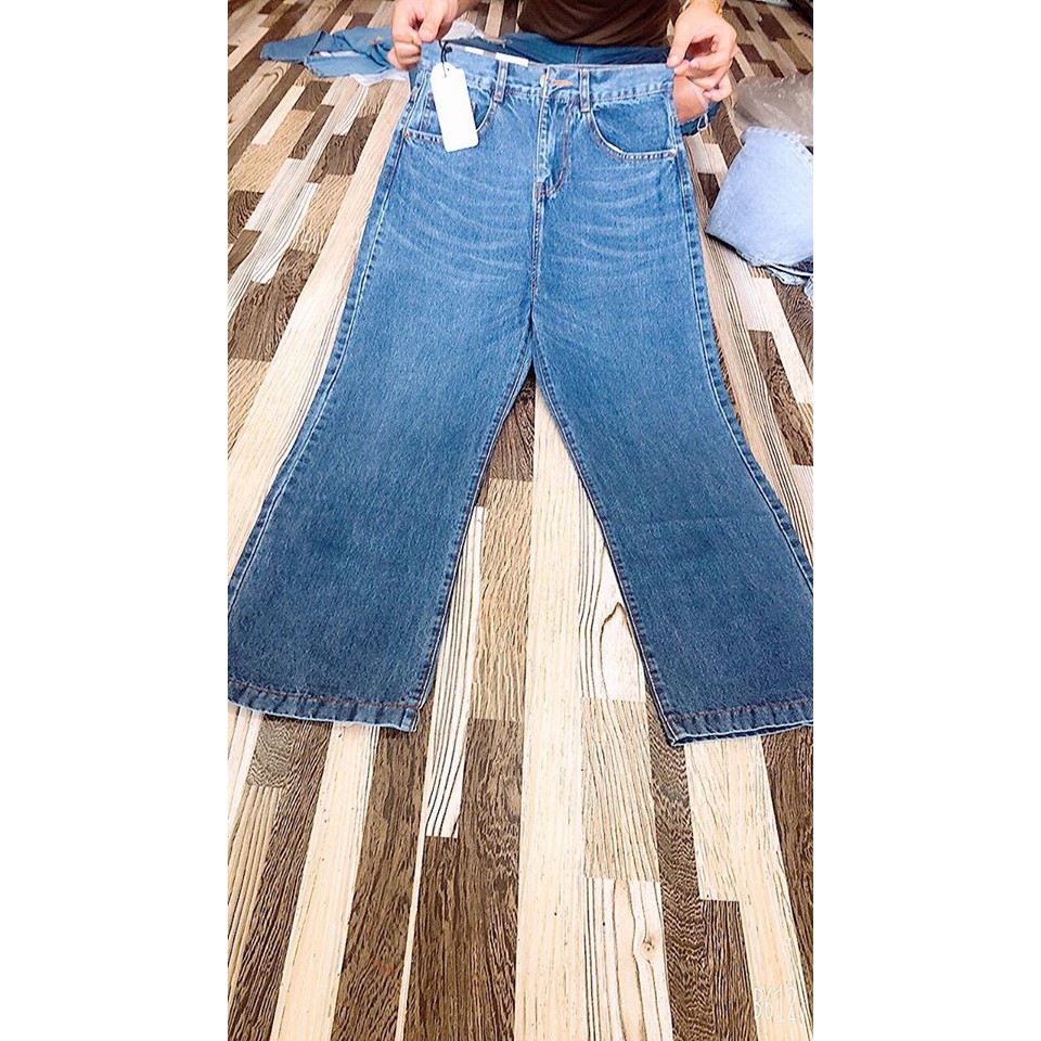 Quần jean nữ dài ống rộng cao cấp