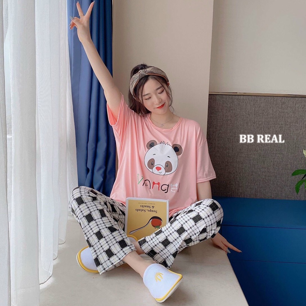 Đồ Bộ Mặc ở Nhà Bộ Đồ Ngủ Nữ Quần Dài Pijama Thun Lạnh Đẹp [CODE 53-56] Freesize Từ 45-55Kg - BB REAL | BigBuy360 - bigbuy360.vn