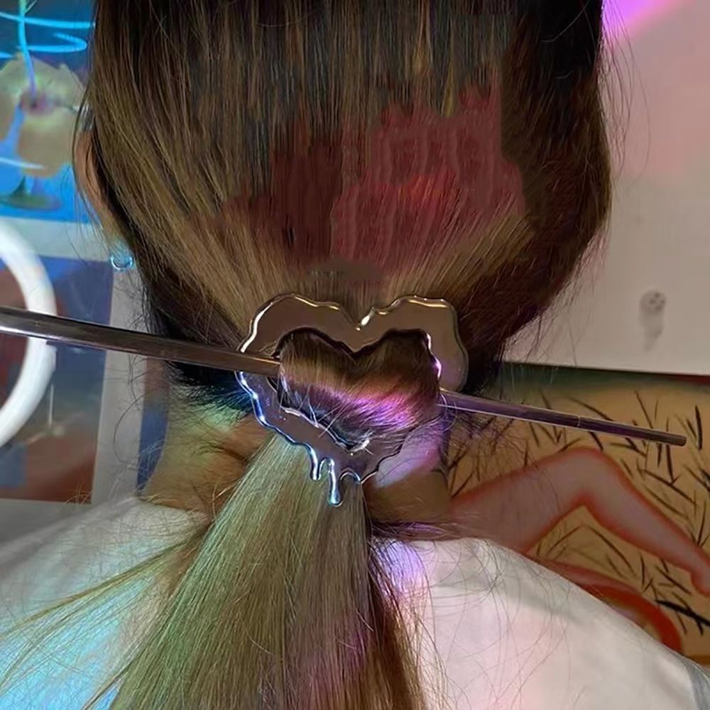 Kẹp tóc hình trái tim/vết mực độc đáo phong cách Hàn Quốc cổ điển cho nữ