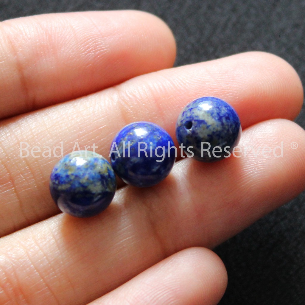 [1 Hạt] Lapis Lazuli Thiên Nhiên Xanh Dương 8mm, Mệnh Thuỷ, Mộc, Phối Vòng Tay Phong Thuỷ, Chuỗi Hạt S45 - Bead Art