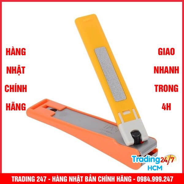 [Hỏa tốc HCM] Bấm móng tay thân nhựa KAI màu cam, cỡ trung Nội địa Nhật Bản