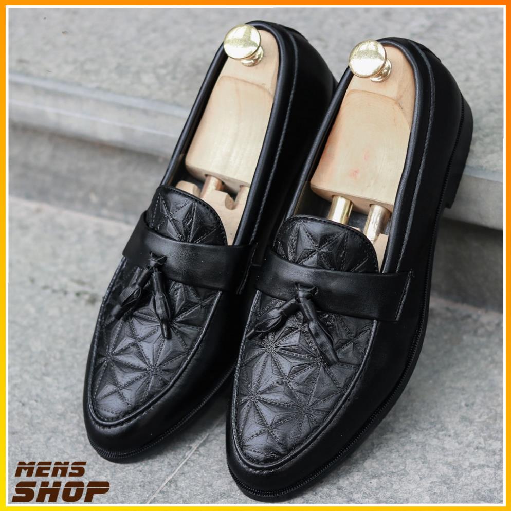 Giày Lười Nam Da Lì Vân 3D Có Chuông- Mã G012 chuông