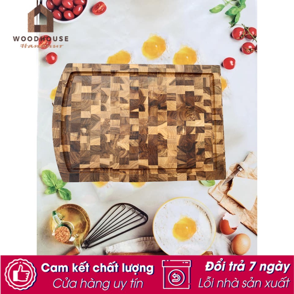 Hot Thớt Gỗ Teak 381x270x27mm (Đạt Tiêu Chuẩn KIỂM ĐỊNH) Đẳng Cấp Phong Cách Âu Mỹ - Dùng Cắt Thái Chặt Hoặc Trang Trí