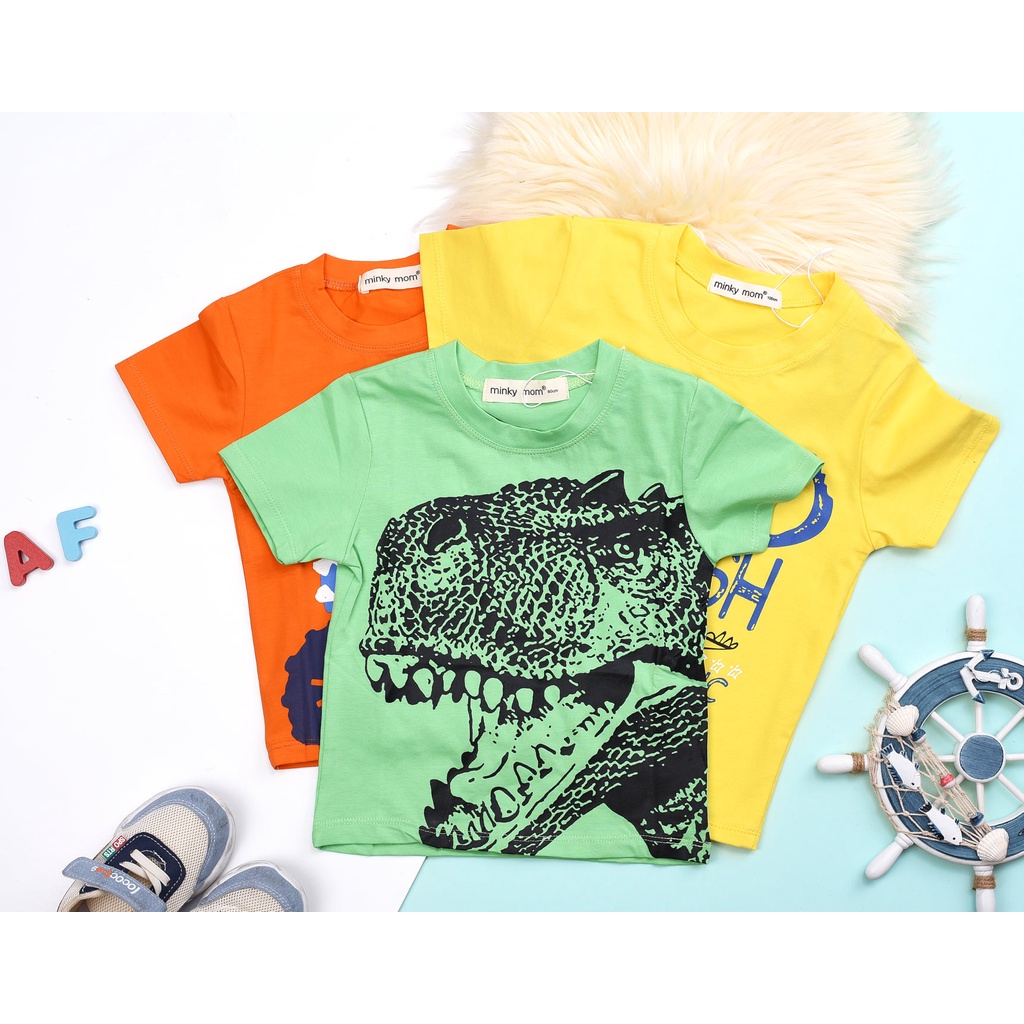 Áo phông cotton Hè Minky mom in hình siêu dễ thương cho bé trai bé gái   Quần áo trẻ em
