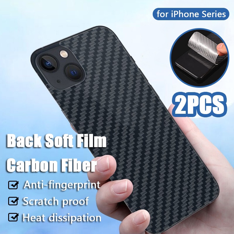 Ốp Điện Thoại Sợi carbon Chống Trầy Chống Dấu Vân Tay Cho iPhone 6 6s 7 8 14 Plus SE X XR Xs Max 11 12 13 14 Pro Max Mini