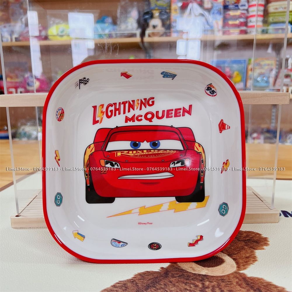 Dĩa ăn dặm , Đĩa vuông Melamine Elsa Frozen Car Mickey Minnie cho trẻ em Disney