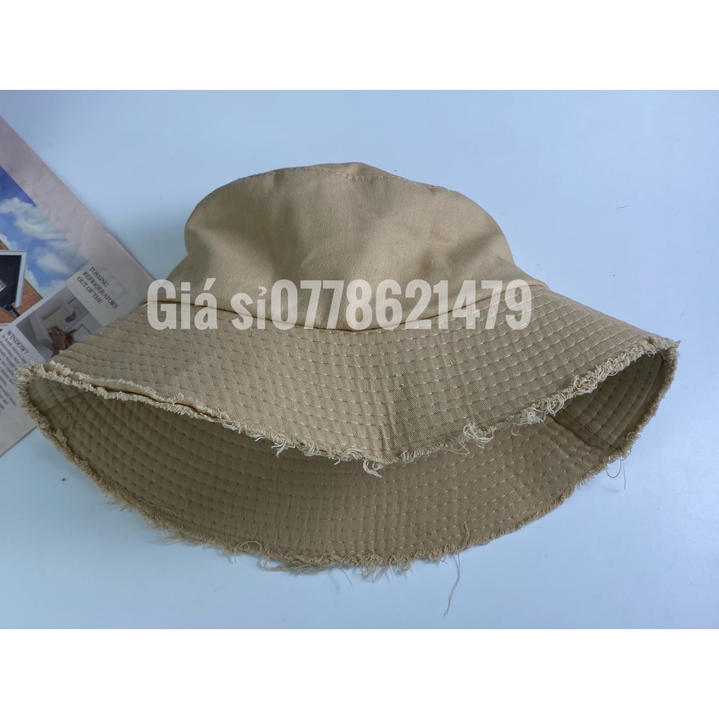 Nón bucket - Mũ tai bèo Hàn Quốc vành tua trơn cực ngầu thời trang
