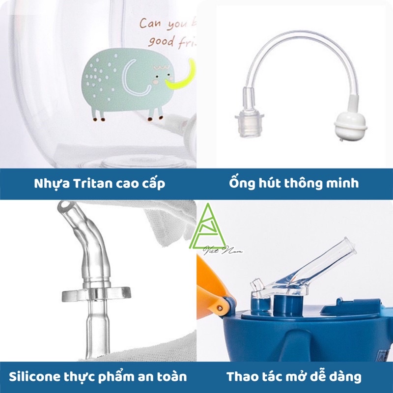 Bình sữa, tập uống nước Diller 2in1 cao cấp cho bé