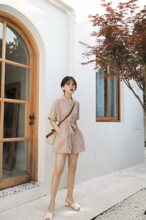 Jumpsuit cổ vest
