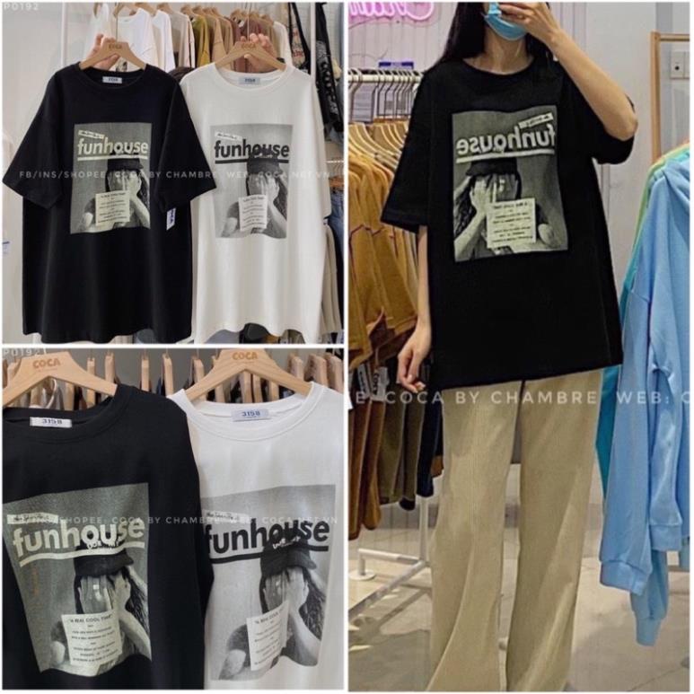 Áo Thun Tay Lỡ 3158- Áo Phông Cotton Nam Nữ Unisex - Oversize Form Rộng Phong Cách Ulzzang  Hình Cô Gái Funhouse