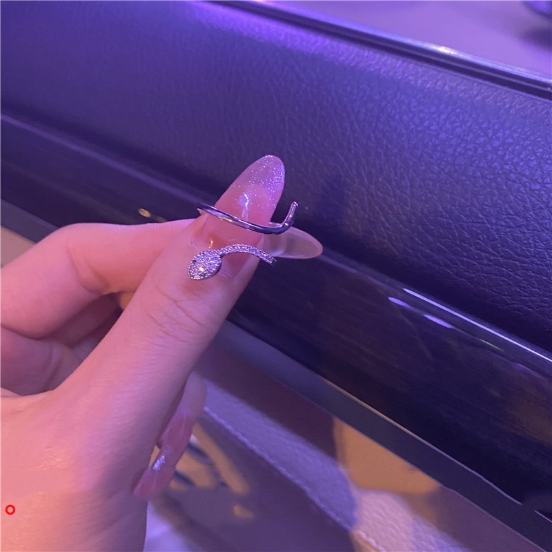Nhẫn hở đính đá zircon cỡ lớn thời trang sang trọng cho nữ