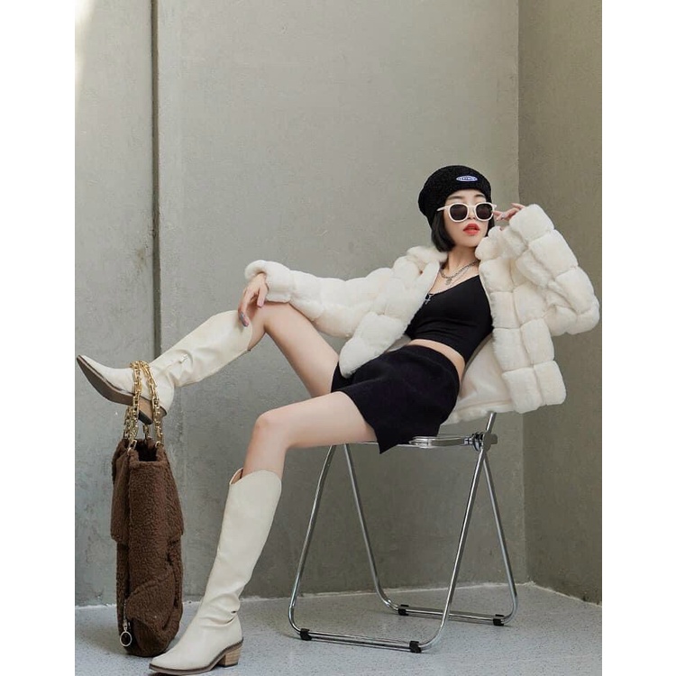 Áo khoác lông nữ, áo khoác lông kẻ ô mặc sang lớp lông siêu ấm mẫu mới nhất năm nay hàng cao cấp quảng châu Oanh Shop | BigBuy360 - bigbuy360.vn