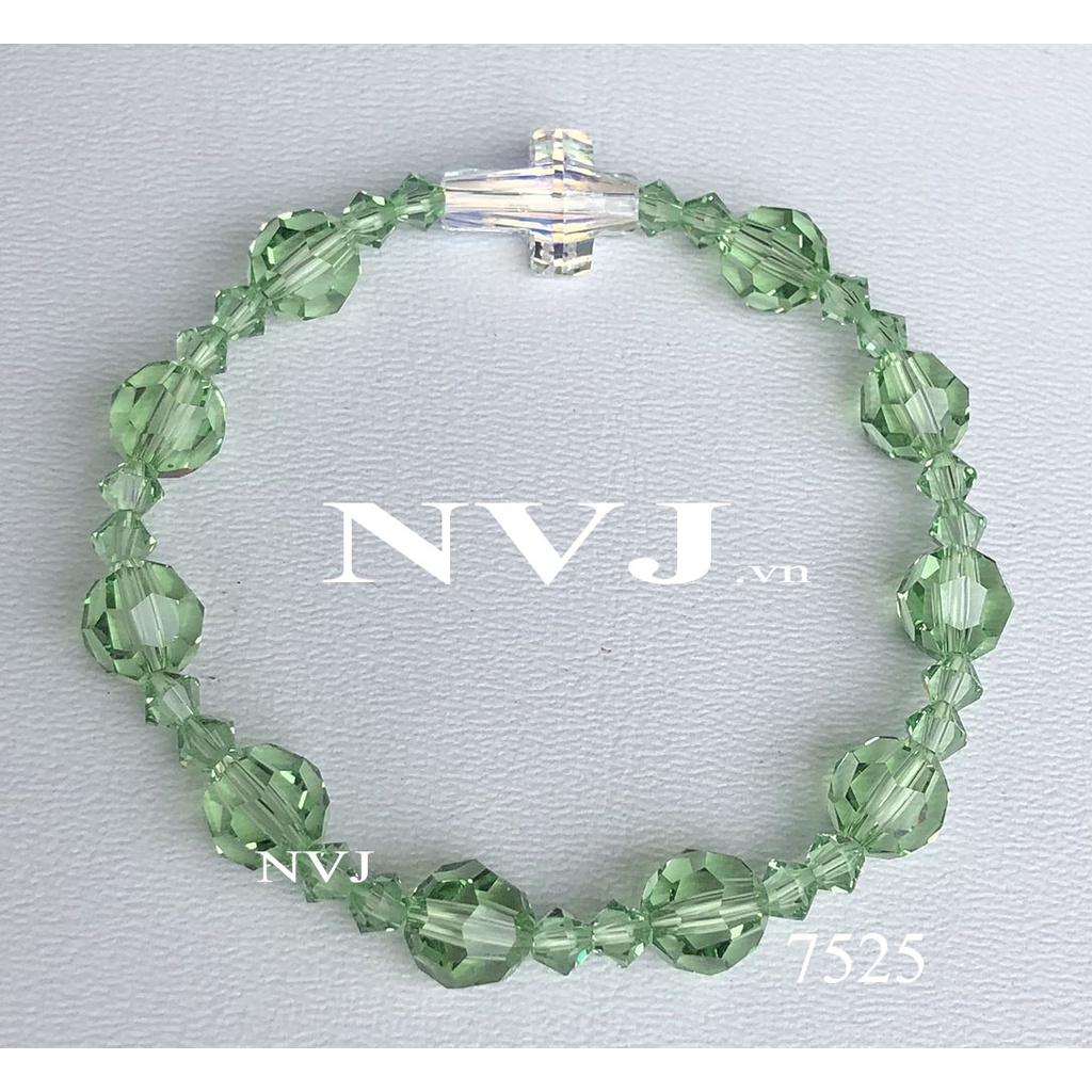 Swarovski Rosary – Vòng tay chuỗi Mân côi pha lê hạt tròn 5000 8ly nhiều màu tùy chọn, Trang sức NVJ PhaleAo