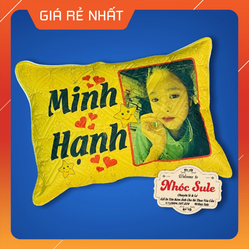 Gối trẻ em in tên in hình ảnh theo yêu cầu