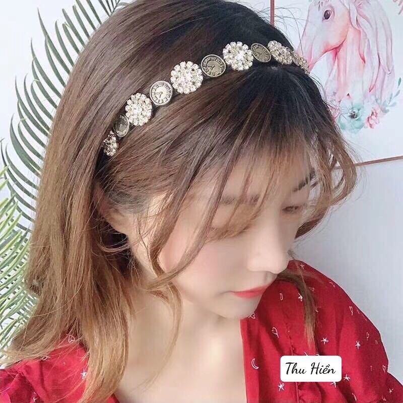 Bờm tóc đính đá phong cách thời trang