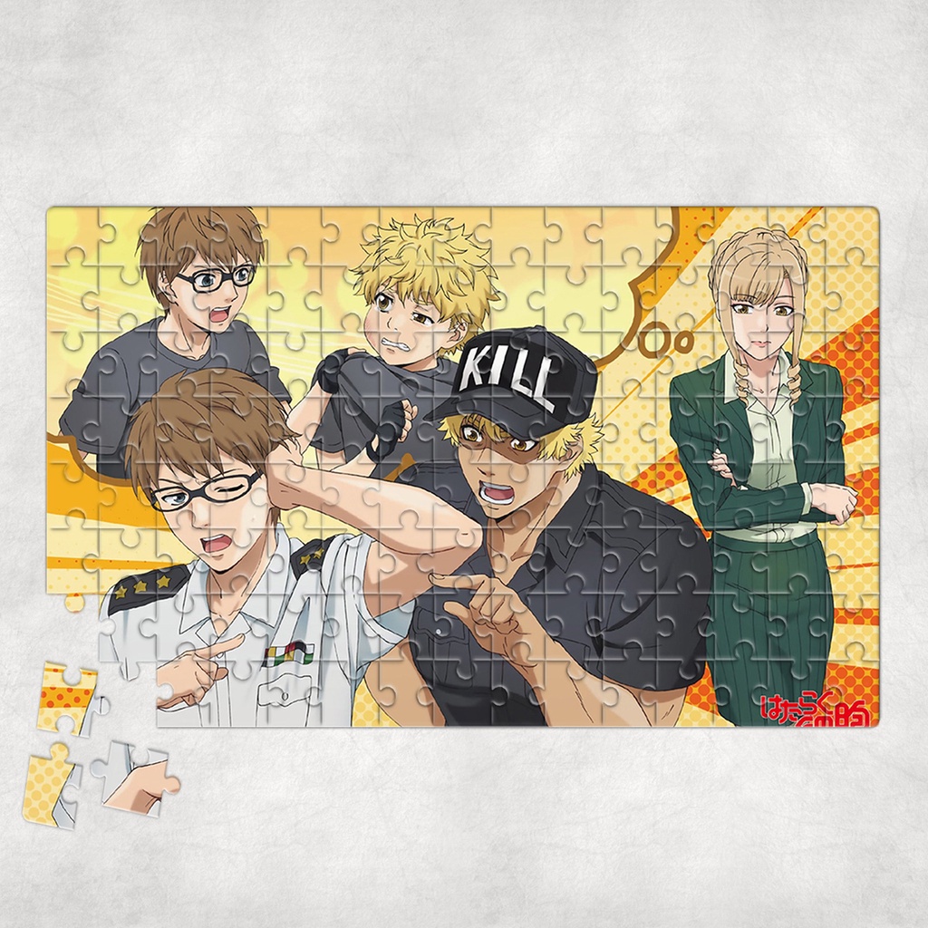 Tranh ghép hình A4, A5 Anime, xếp hình CELLS AT WORK - Mẫu 1