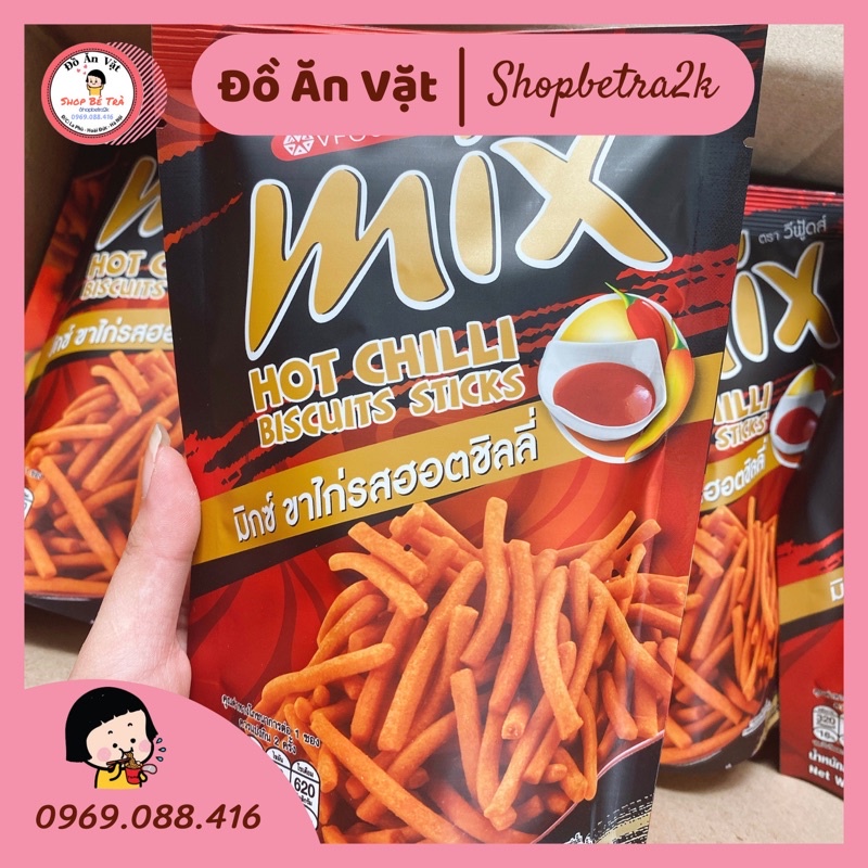 Snack tăm que cay Mix Hot Chilli Thái Lan [gói 60gr]