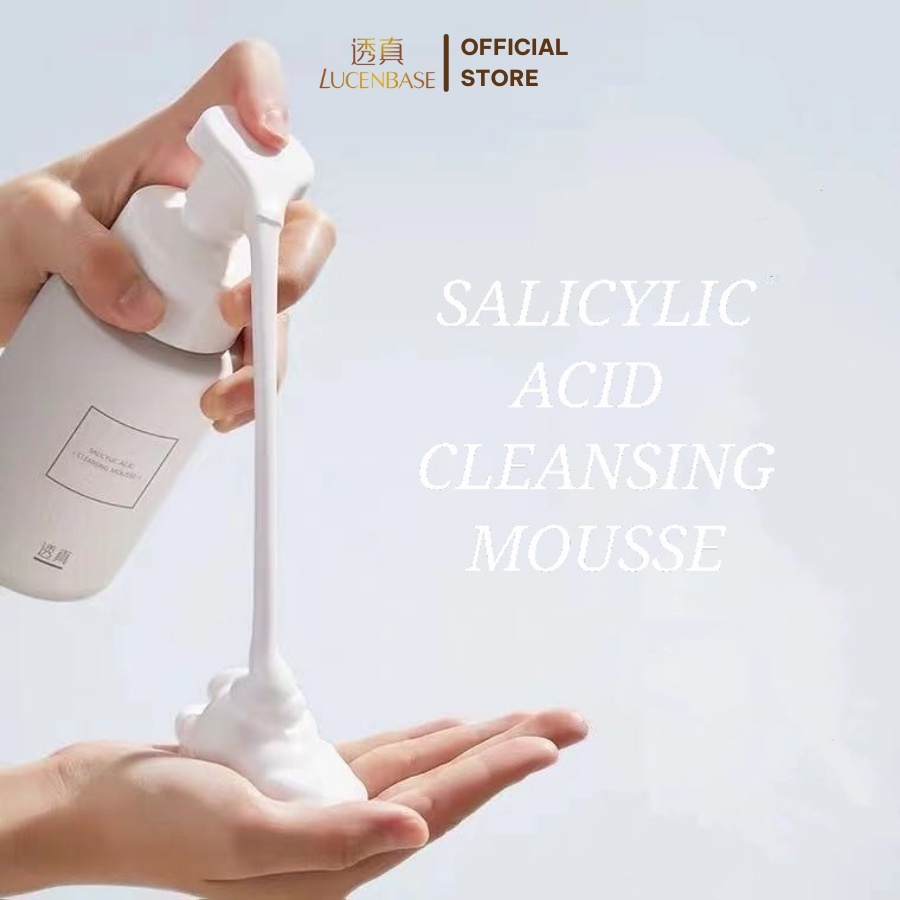 Sữa rữa mặt tạo bọt  lucenbase Axit Salicylic kiềm dầu, giảm mụn đầu đen, mụn ẩn ,chính hãng Lucenbase 150ml