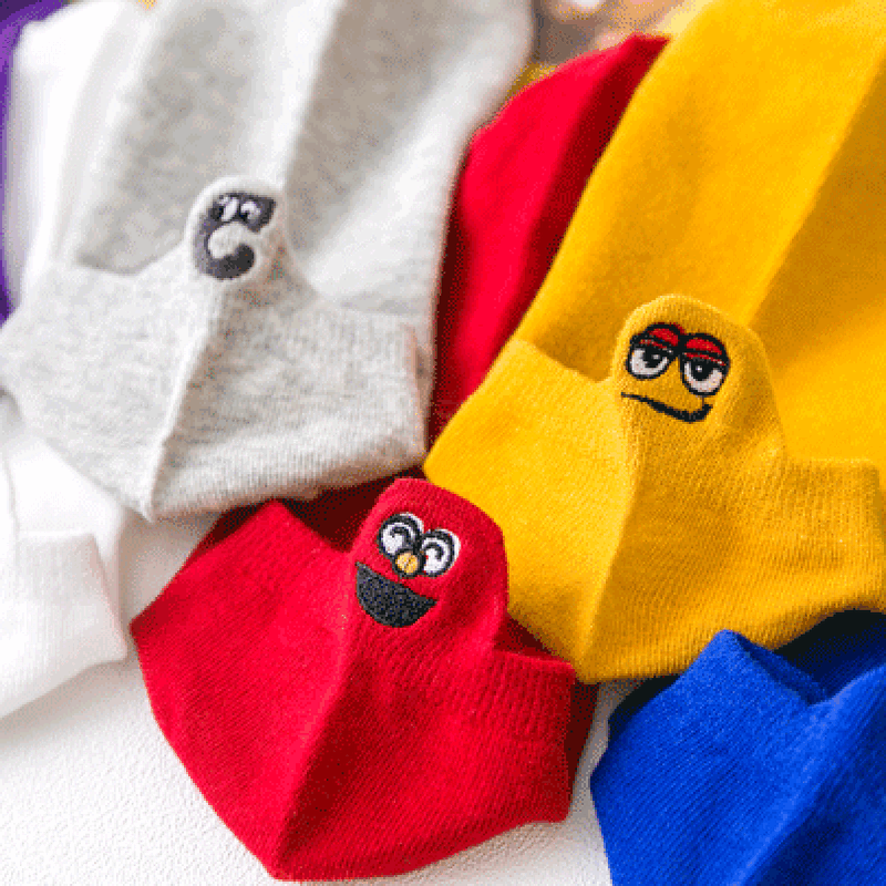 Vớ Cotton Nữ Levao Họa Tiết Thêu Mặt Cười Dễ Thương Nhiều Màu Sắc