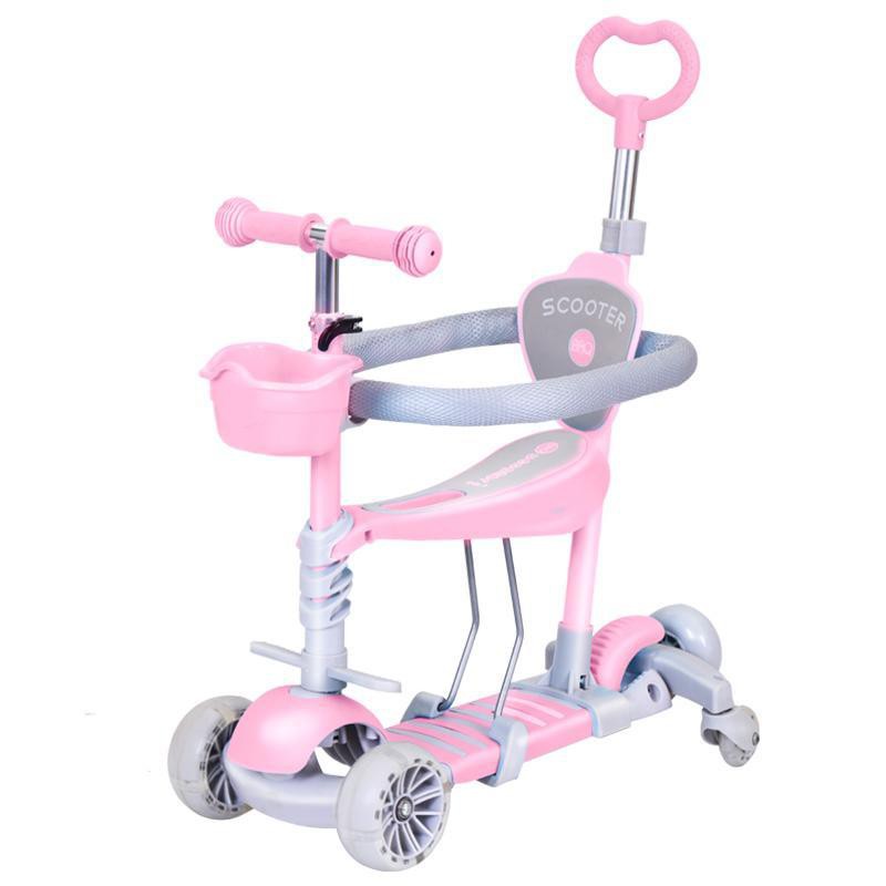 Xe trượt Scooter trẻ em từ 1 đến 6 tuổi cho bé 3 trong một đa năng 2 5 có lan can thể ngồi, đi và <