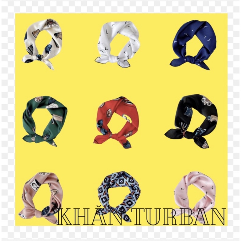 Khăn turban xinh vải satin size 50x50cm