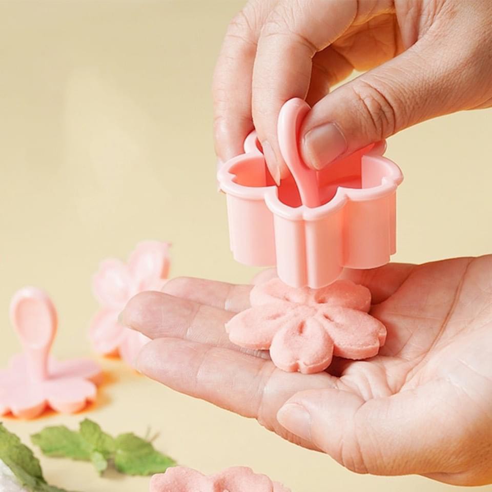Khuôn nhấn bánh quy hoa đào 4 mặt
