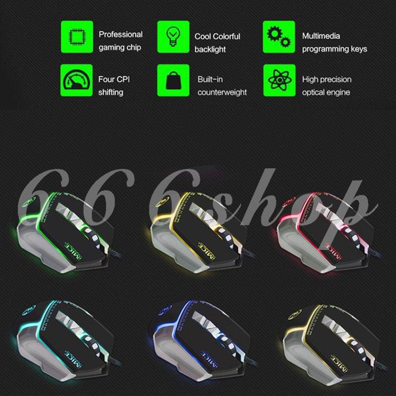 Chuột quang Gaming có dây đèn LED 7 nút 2400DPI | BigBuy360 - bigbuy360.vn