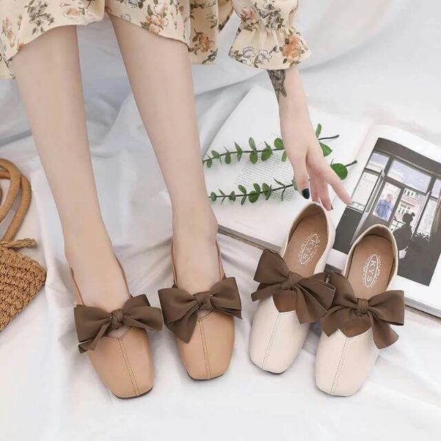 Giày bệt phối nơ xinh