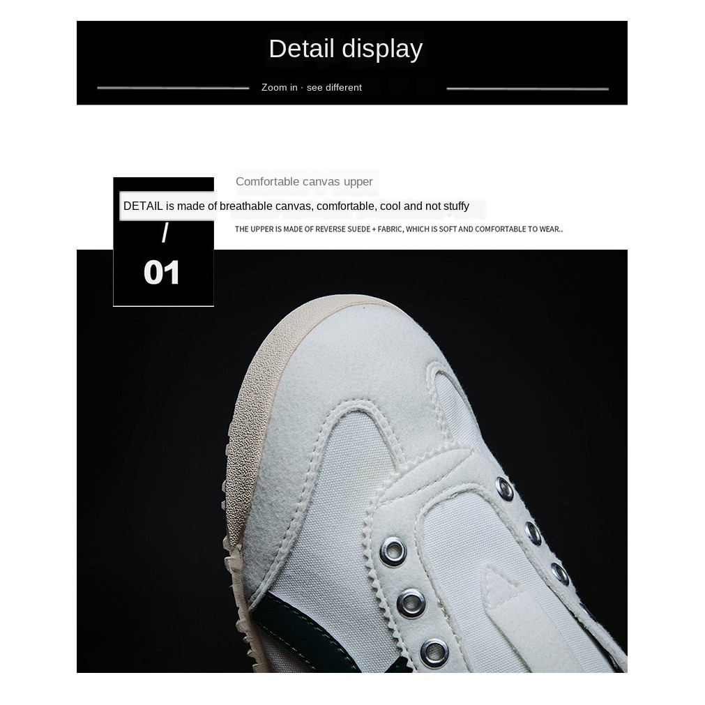 Onitsuka tiger men's shoes four seasons breathable canvas shoes men's Korean version of the trend of all-match casual shoes men's lazy shoes