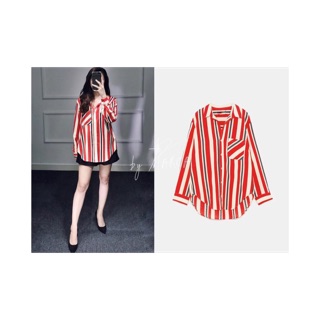 #zara áo sơ mi kẻ sọc