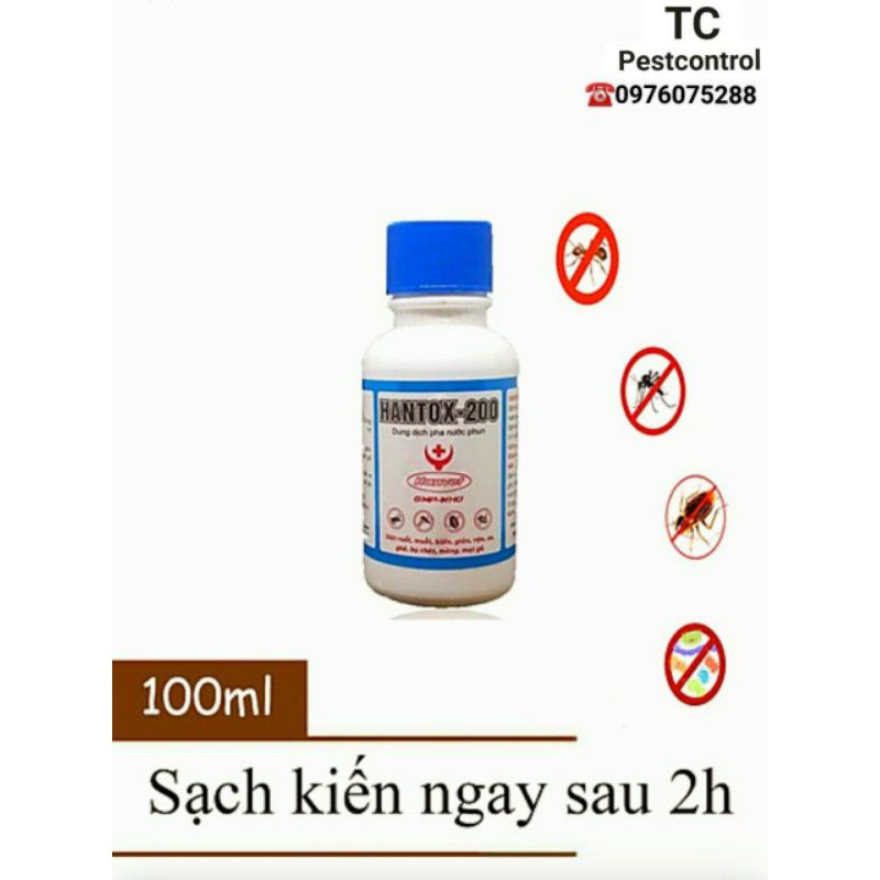 2 chai Thuốc diệt ruồi muỗi kiến gián và các loại côn trùng Hantox 200