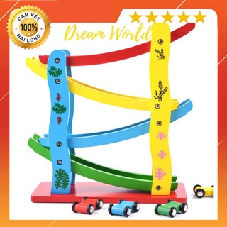 Cầu Trượt Ô Tô 4 Tầng Gỗ Thông Cho Bé - Dreamworld