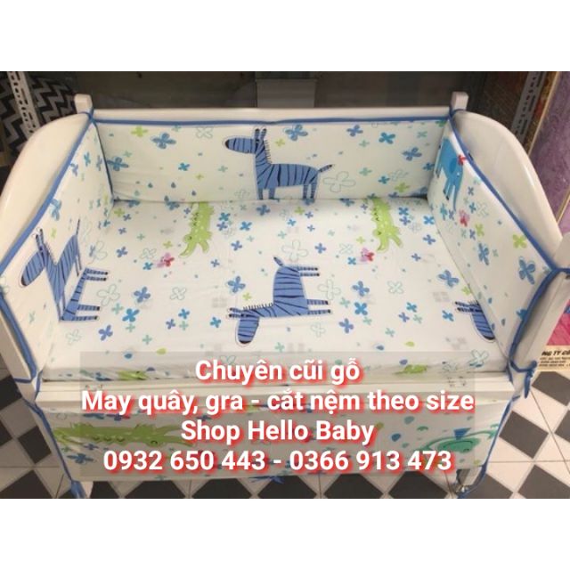 Bộ quây cũi cho kích thước 100*60, vải lanh tôn