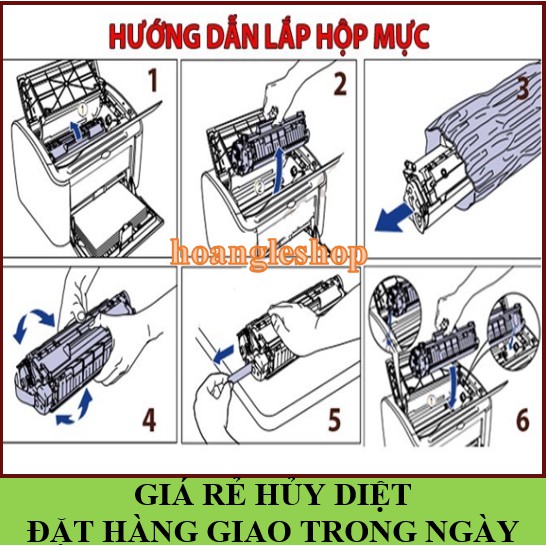 Hộp Mực Máy in 12A Canon 2900, 3000, Mực in 12A, 303-  HP 3050,3055,1010, 1018, 1022.1019