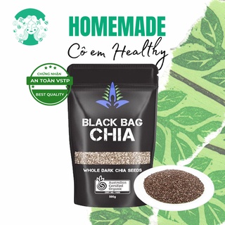 Hạt Chia Đen Úc HOMEMADE đồ ăn vặt healthy ngũ cốc, biscotti, granola không đường Black Bag Chia Organic chính hãng