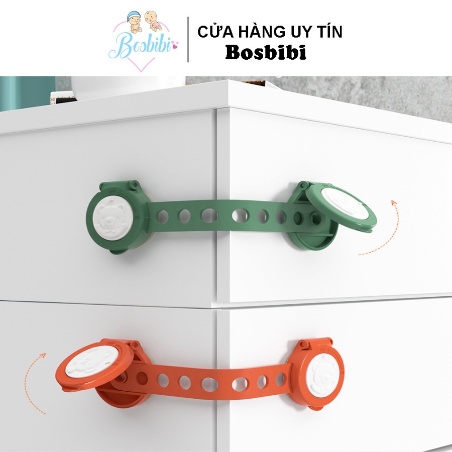 Khóa tủ lạnh, ngăn kéo gấu trắng cao cấp - Nhựa ABS an toàn cho bé
