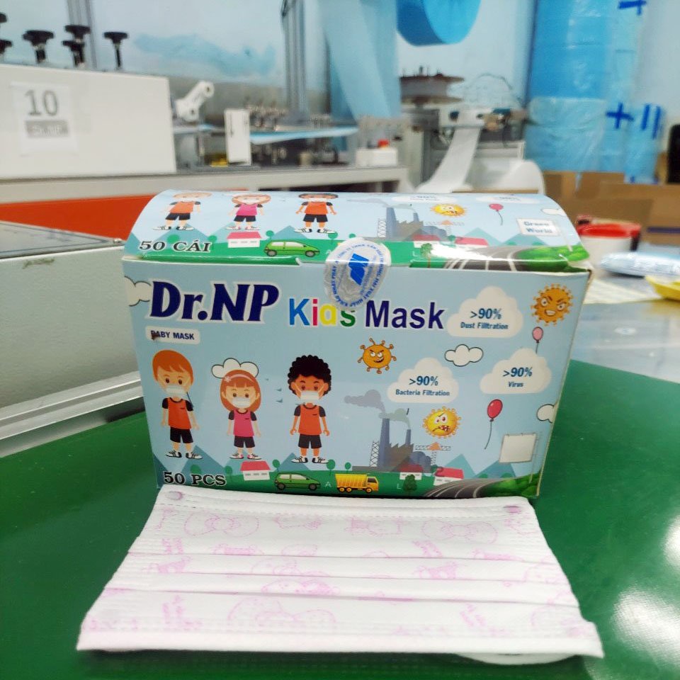 Khẩu trang y tế trẻ em 4 lớp kháng khuẩn Dr NP - hộp 50 cái