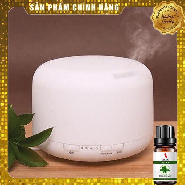 Máy xông tinh dầu - Máy phun sương khuếch tán tinh dầu TRỤ TRÒN cho phòng ngủ dung tích 850ml - Bảo hành 6 tháng